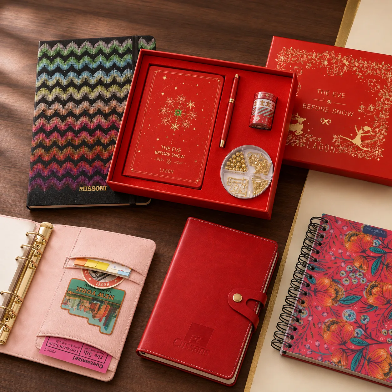 Custom notebooks, planners and stationery gift sets