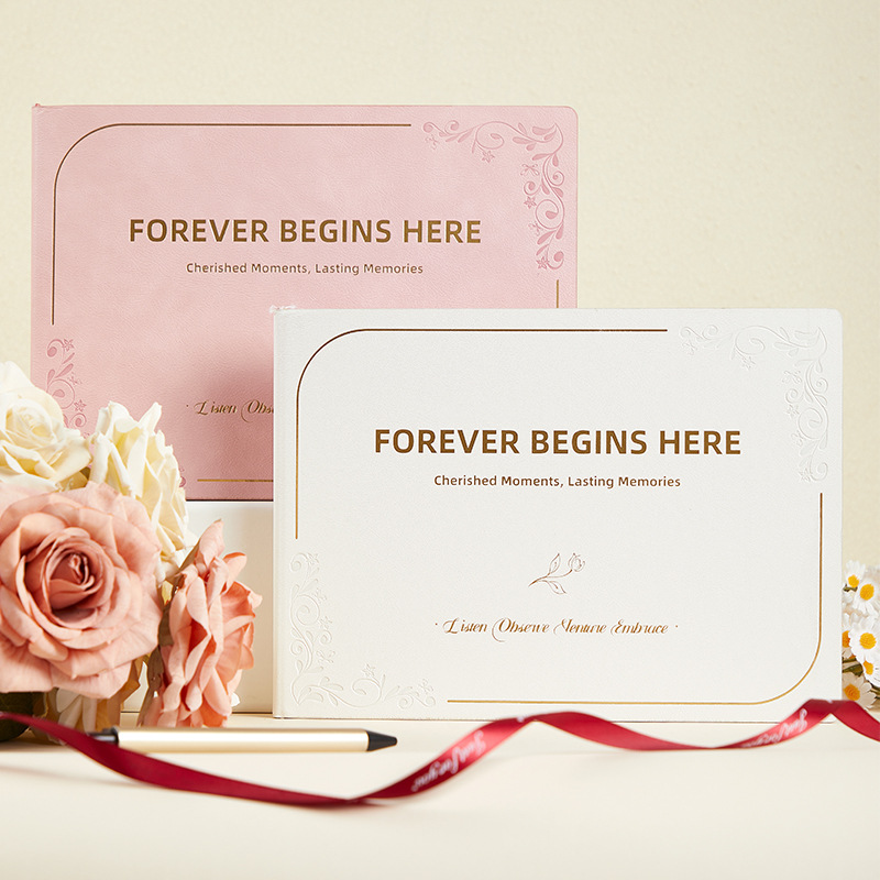Vegan Leather Hardcover Ruled Guestbook