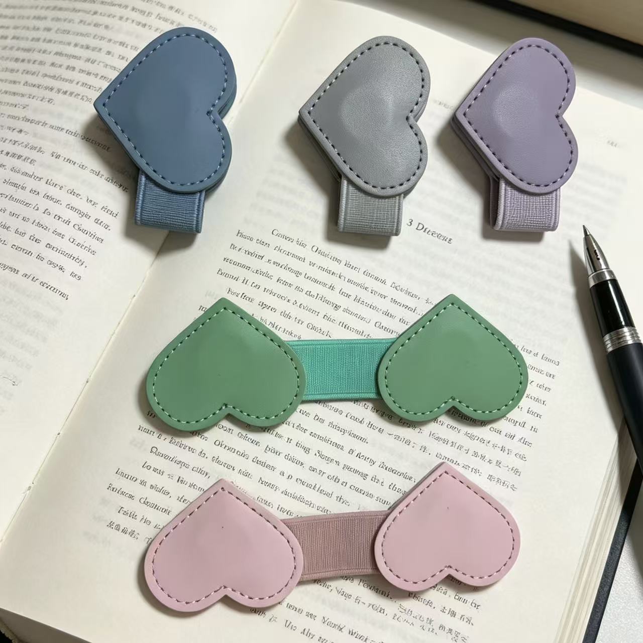 Heart-Shaped Vegan Leather Magnetic Pen Holder