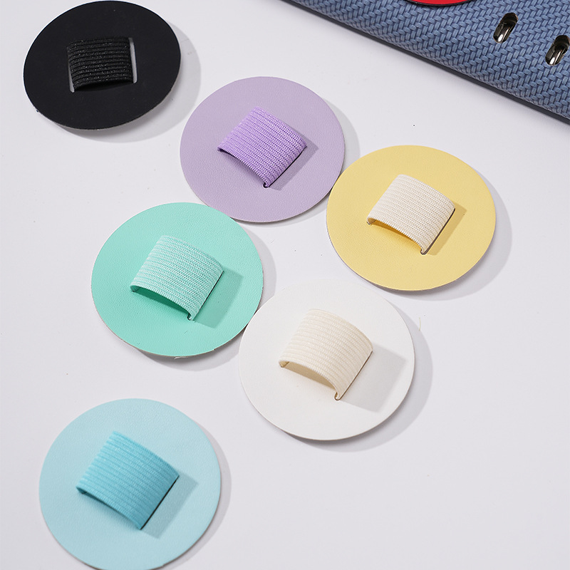 Round Vegan Leather Adhesive Pen Holder