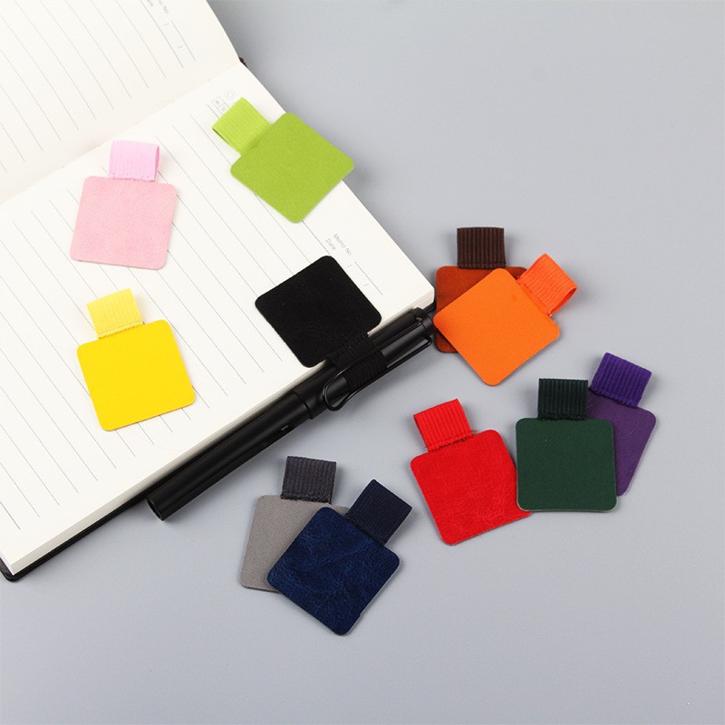 Square Vegan Leather Adhesive Pen Holder
