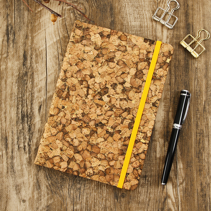 Cork-Grain Vegan Leather Hardcover Notebook