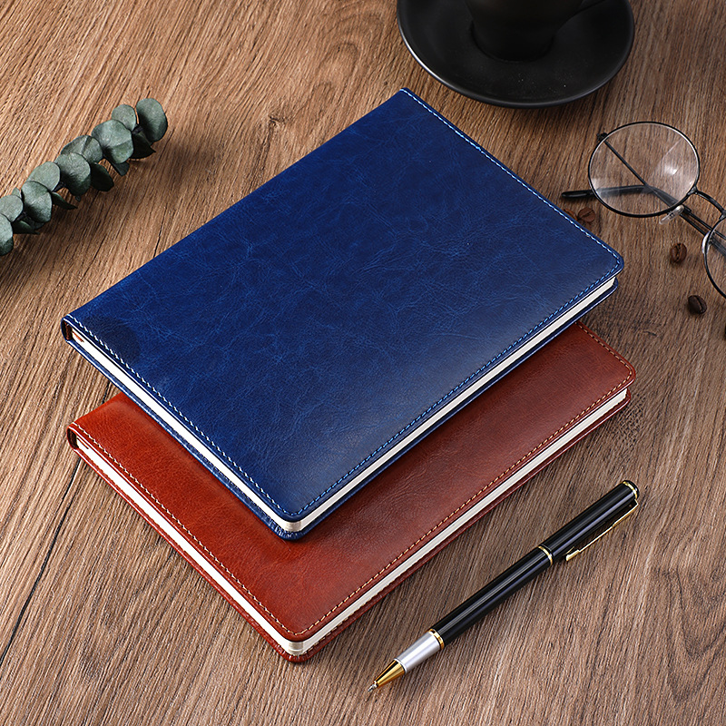 Vegan Leather Hardcover Notebook with Edge Stitching