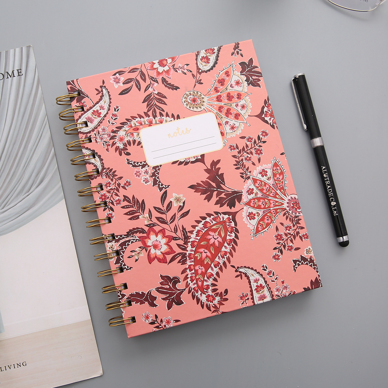 Coated Paper Hardcover Spiral Notebook