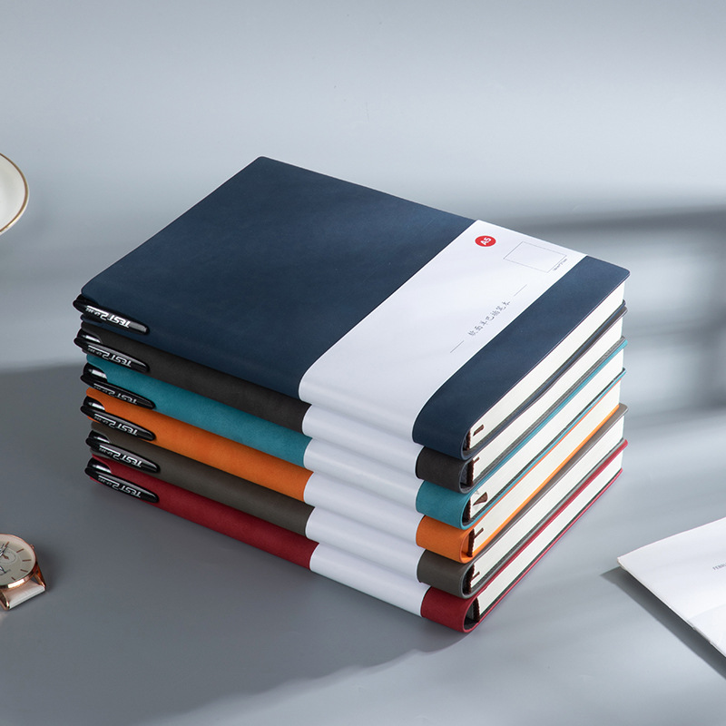 Vegan Leather Softcover Notebook with Spine Pen Loop