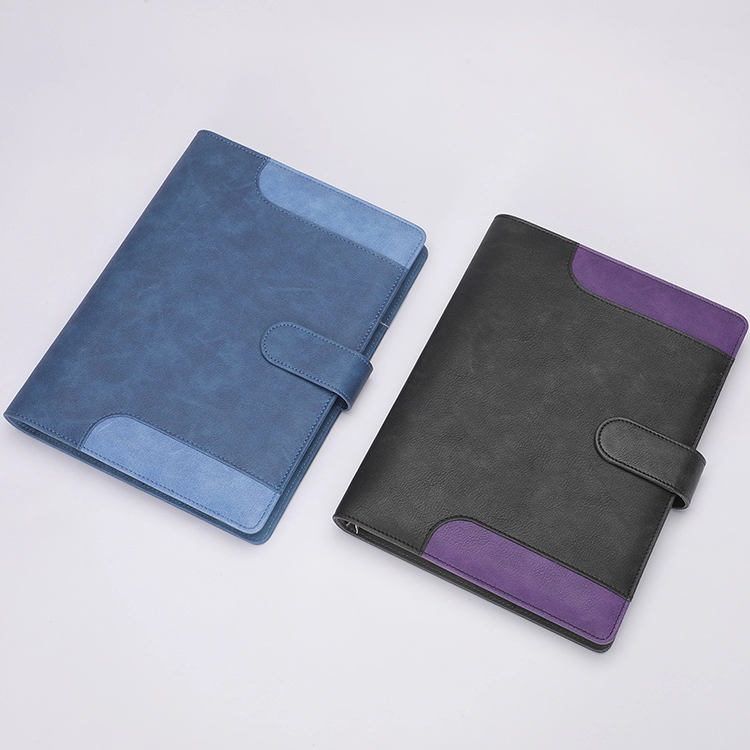 Flexible Vegan Leather 6-Ring Organizer Notebook with Magnetic Closure