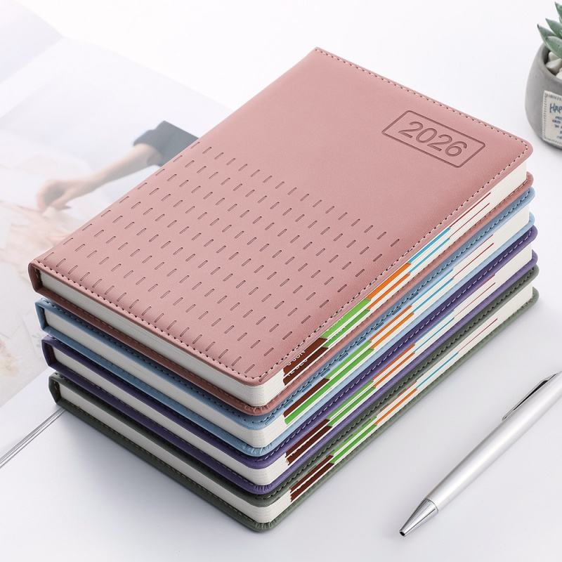 2026 Padded Vegan Leather Daily Planner with Index Pages