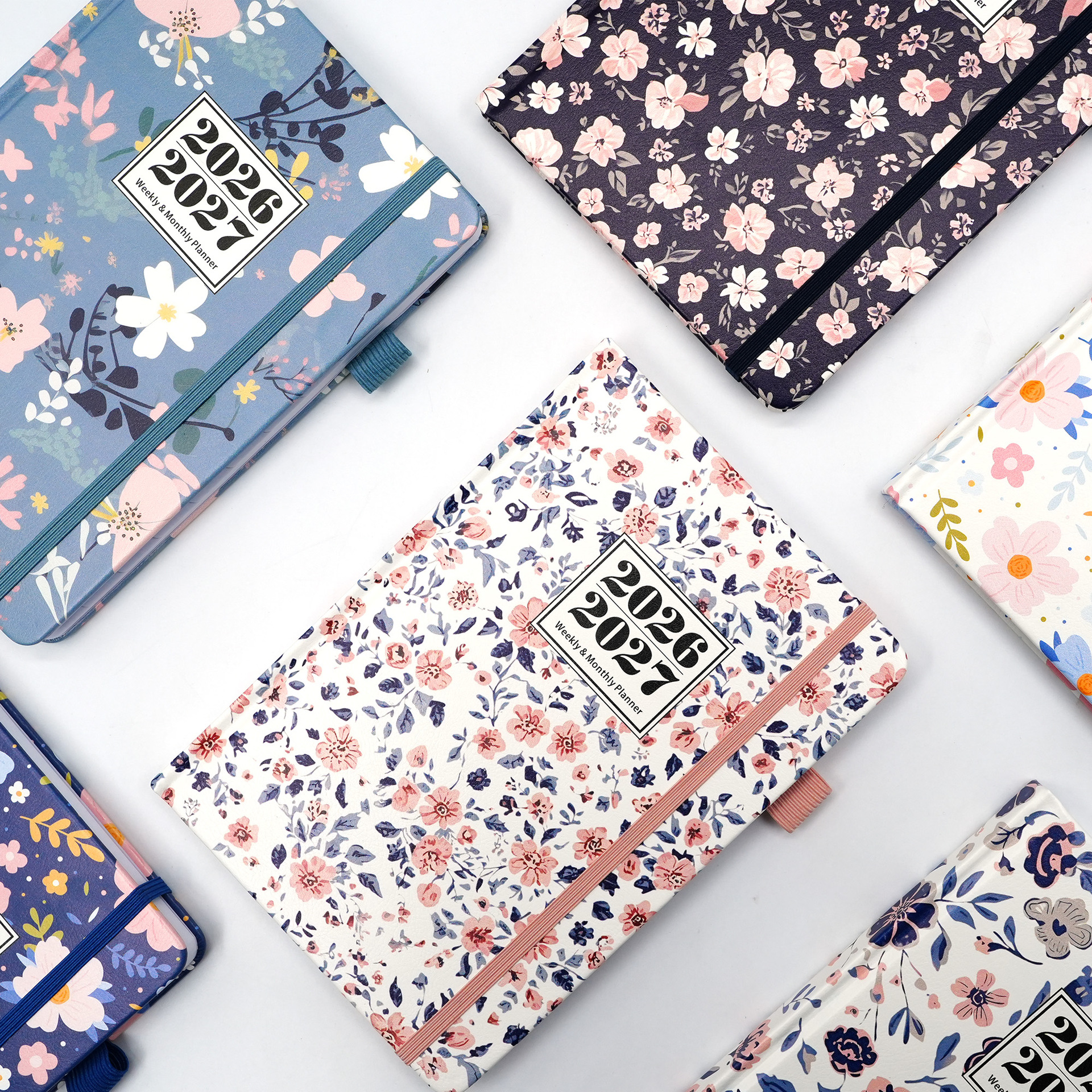 Custom hardcover planner with floral cover